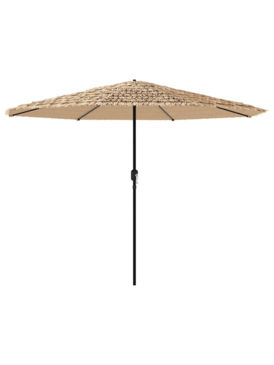 Skėtis nuo saulės su LED/plieniniu stulpu, rudas, 388x388x248cm