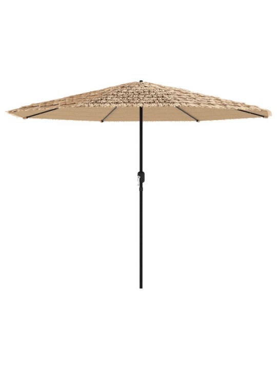 Skėtis nuo saulės su LED/plieniniu stulpu, rudas, 388x388x248cm