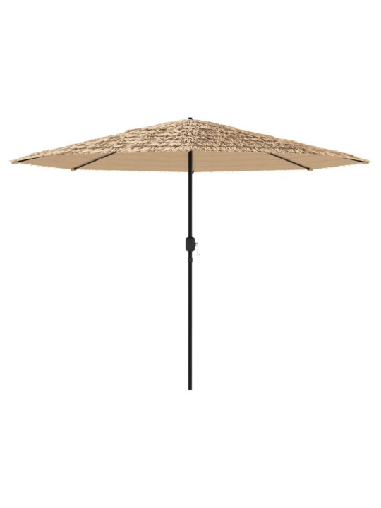 Skėtis nuo saulės su LED/plieniniu stulpu, rudas, 388x388x248cm