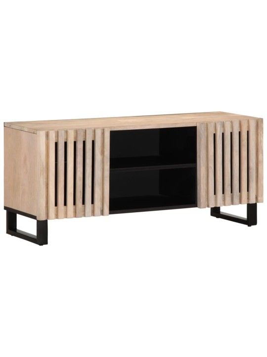 TV spintelė, balta, 105x34x46cm, neapdorota mango mediena