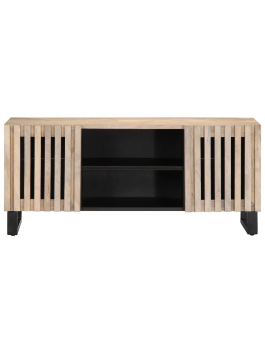 TV spintelė, balta, 105x34x46cm, neapdorota mango mediena