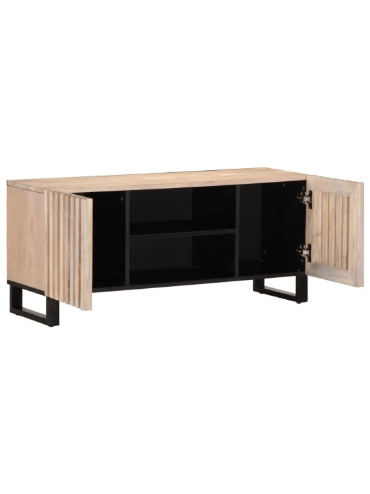 TV spintelė, balta, 105x34x46cm, neapdorota mango mediena