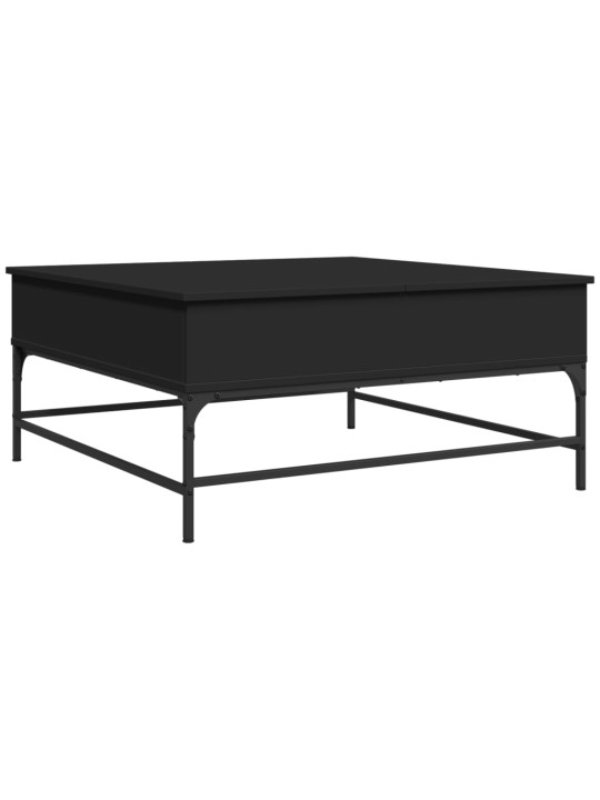 Kavos staliukas, juodas, 95x95x45cm, apdirbta mediena/metalas
