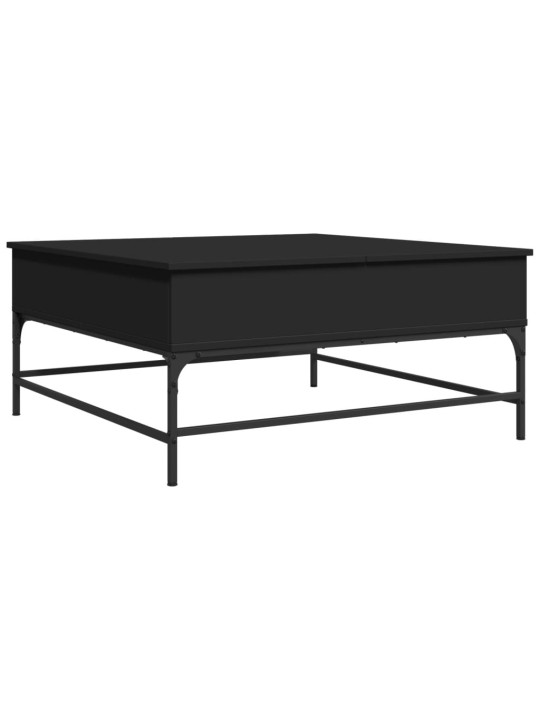 Kavos staliukas, juodas, 95x95x45cm, apdirbta mediena/metalas
