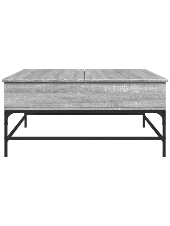 Kavos staliukas, pilkas ąžuolo, 95x95x45cm, mediena ir metalas