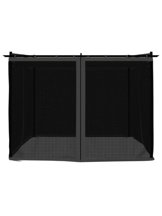 Pavėsinė su tinklinėmis sienelėmis, antracito, 3x3m, plienas