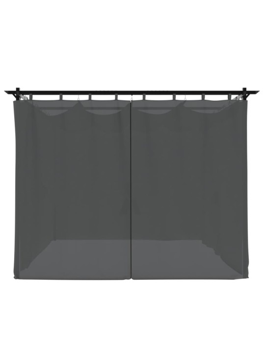 Pavėsinė su užuolaidomis, antracito, 3x3m, plienas