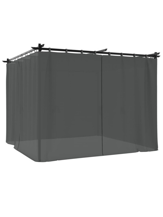 Pavėsinė su užuolaidomis, antracito, 3x3m, plienas