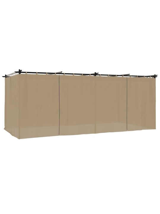Pavėsinė su užuolaidomis, taupe spalvos, 6x3m, plienas