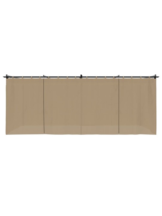Pavėsinė su užuolaidomis, taupe spalvos, 6x3m, plienas