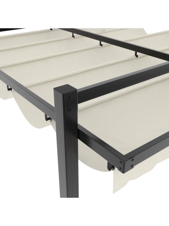 Sodo pavėsinė su ištraukiamu stogu, kreminės, 3x3m, aliuminis