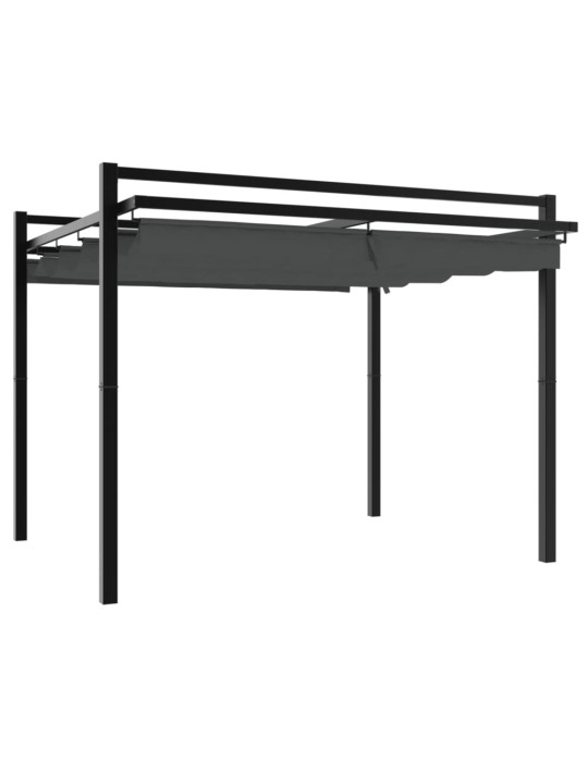 Sodo pavėsinė su ištraukiamu stogu, antracito, 3x3m, aliuminis