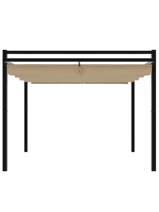Sodo pavėsinė su ištraukiamu stogu, taupe, 3x3m, aliuminis