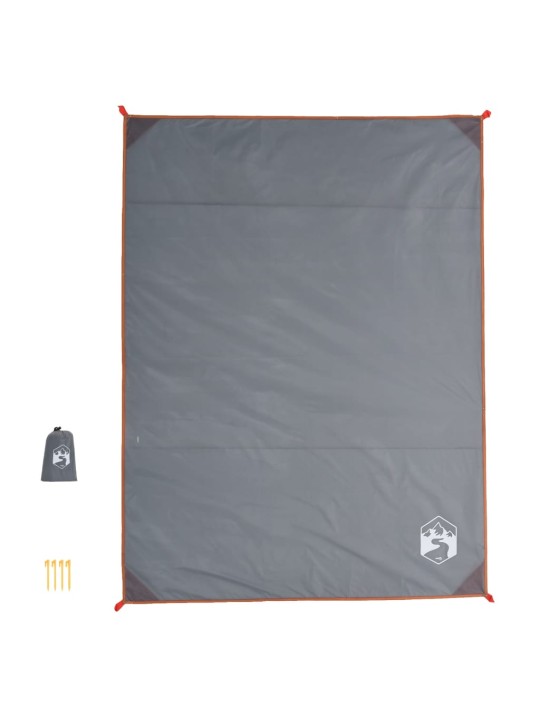 Iškylų paklotas su kuoliukais, pilkas/oranžinis, 205x155cm