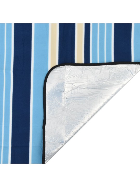 Paklotas iškyloms, mėlynas ir baltas, 200x200 cm, aksomas