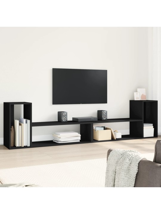 Televizoriaus spintelės, 2vnt., juodos, 100x30x50cm, MDP