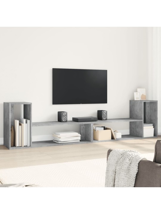 Televizoriaus spintelės, 2vnt., betono pilkos, 100x30x50cm, MDP