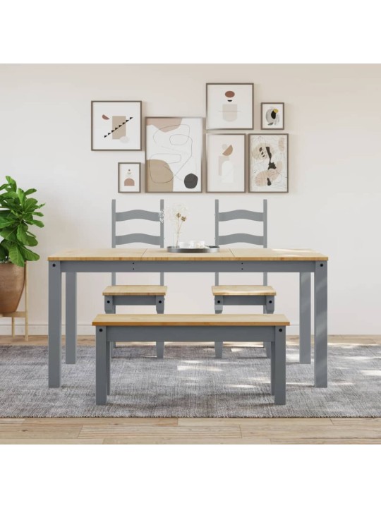 Valgomojo suoliukas Panama, pilkas, 105x30x45cm, pušies masyvas