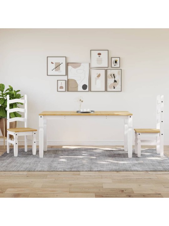 Valgomojo stalas Corona, baltas, 160x80x75cm, pušies masyvas