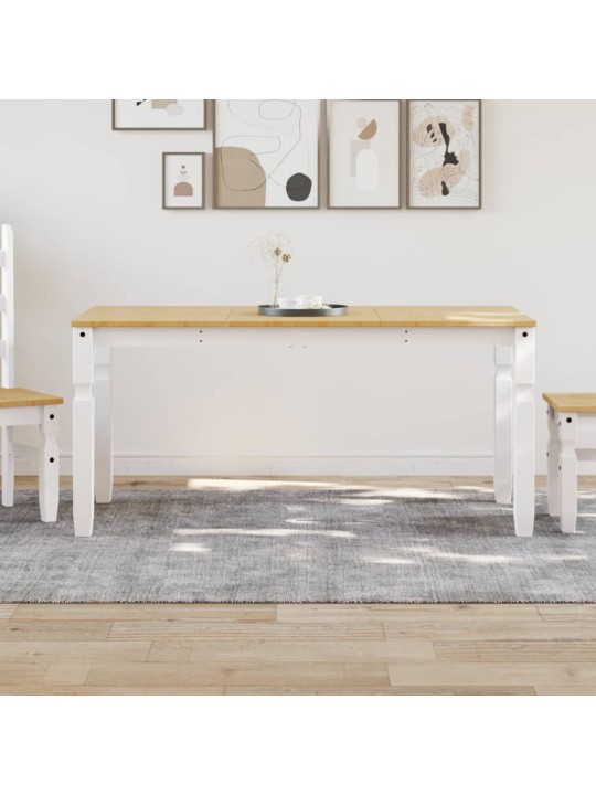 Valgomojo stalas Corona, baltas, 160x80x75cm, pušies masyvas