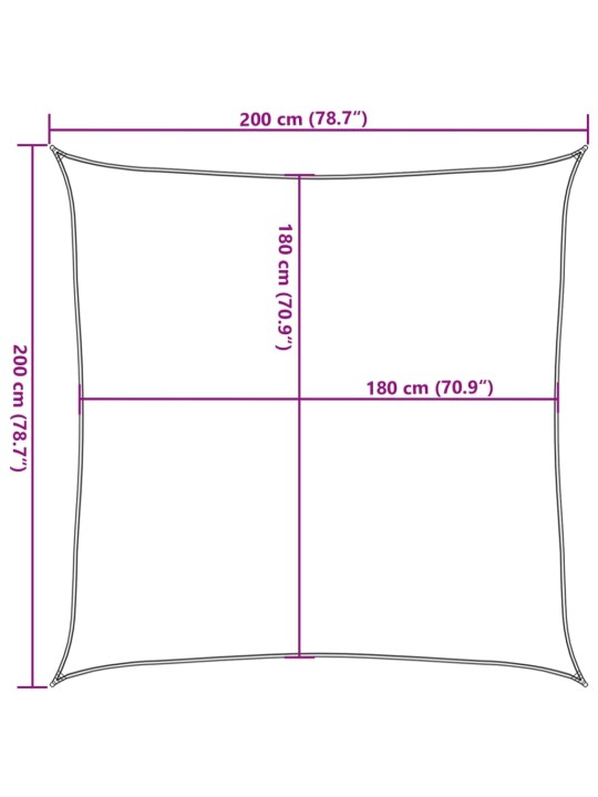 Burė nuo saulės, šviesiai siva, 2x2m, HDPE, 160g/m², kvadratinė