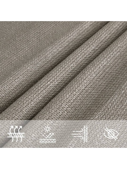 Burė nuo saulės, šviesiai siva, 2x2,5m, HDPE, 160g/m²