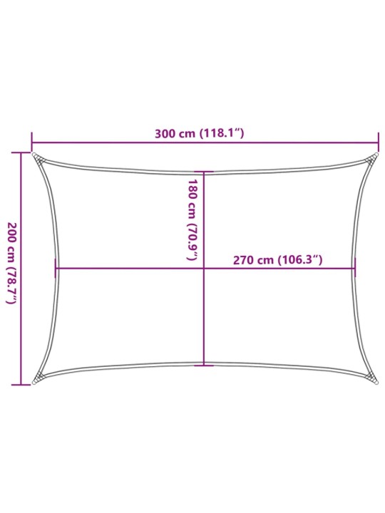 Burė nuo saulės, šviesiai siva, 2x3m, HDPE, 160g/m²