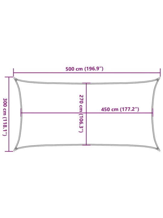 Burė nuo saulės, šviesiai siva, 3x5m, HDPE, 160g/m²