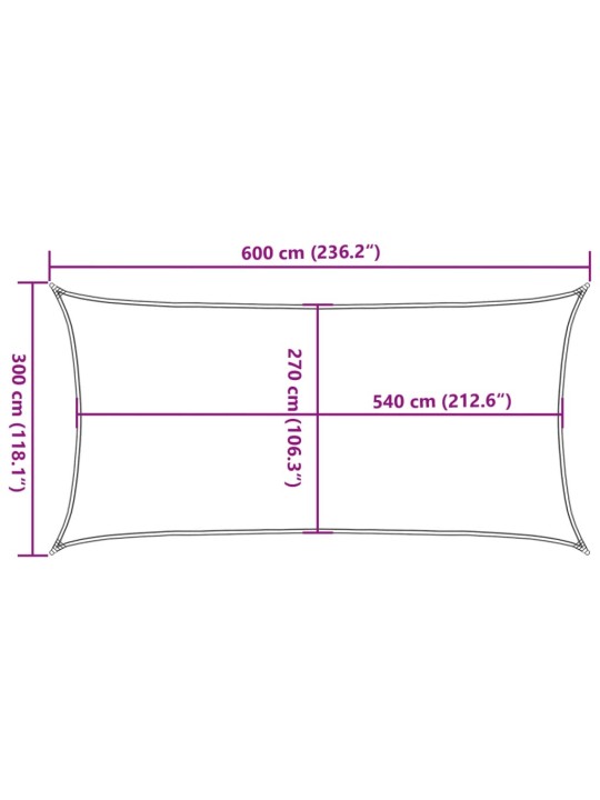 Stačiakampė uždanga nuo saulės, šviesiai žalia, 3x6m, HDPE