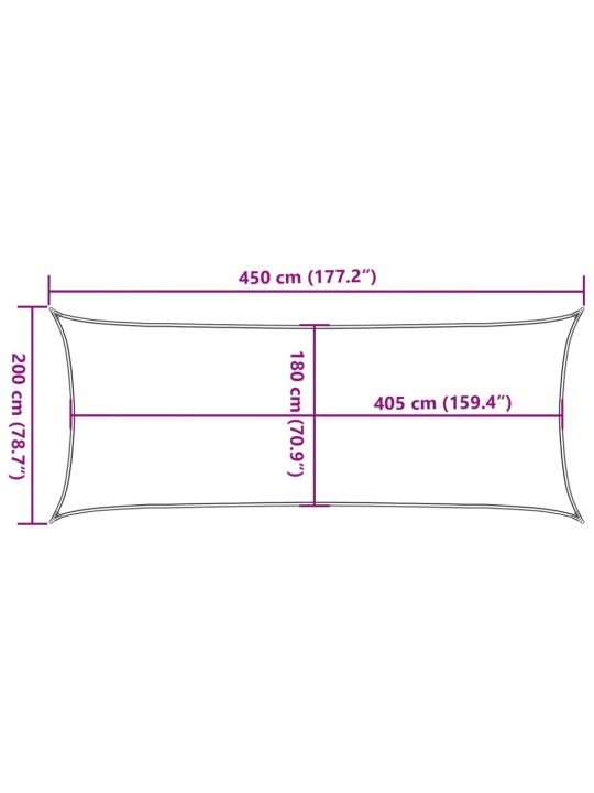 Burė nuo saulės, smėlio, 2x4,5m, HDPE, 160g/m², stačiakampė