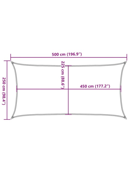 Burė nuo saulės, smėlio, 2,5x5m, HDPE, 160g/m², stačiakampė