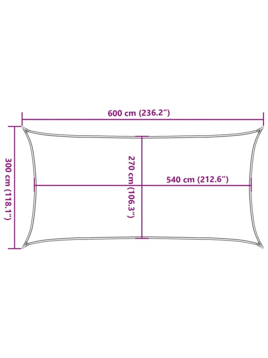 Stačiakampė uždanga nuo saulės, smėlio spalvos, 3x6m, HDPE