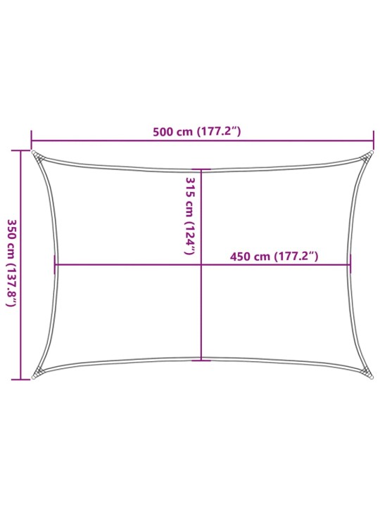 Burė nuo saulės, smėlio, 3,5x5m, HDPE, 160g/m², stačiakampė