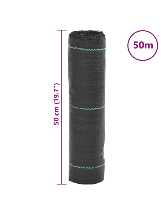 Membrana nuo piktžolių, juodos spalvos, 0,5x50m, PP