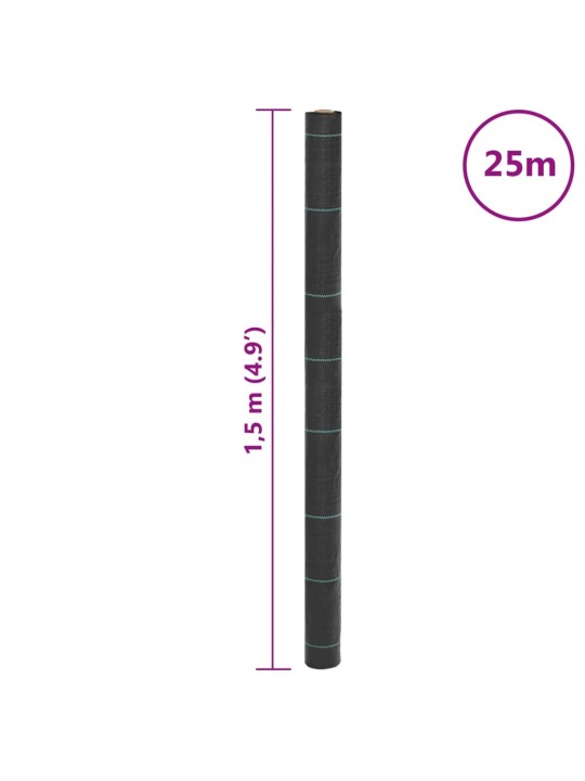 Membrana nuo piktžolių, juodos spalvos, 1,5x25m, PP