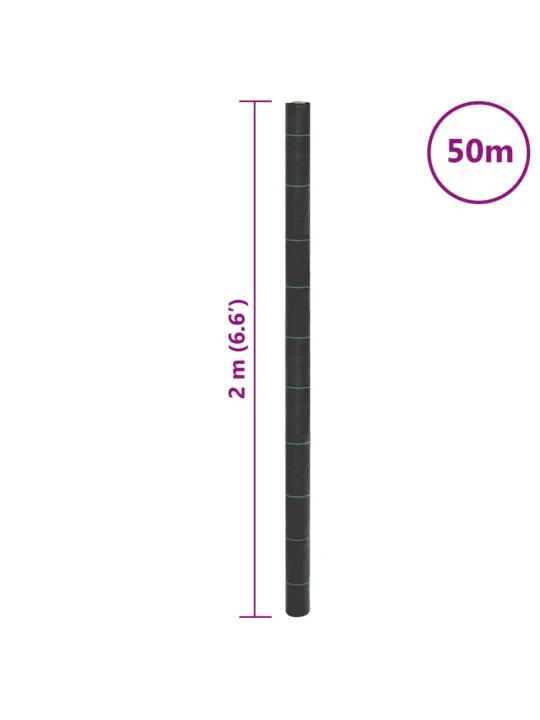 Membrana nuo piktžolių, juodos spalvos, 2x50m, PP
