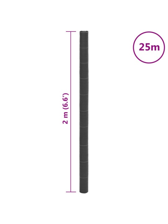 Membrana nuo piktžolių, juodos spalvos, 2x25m, PP