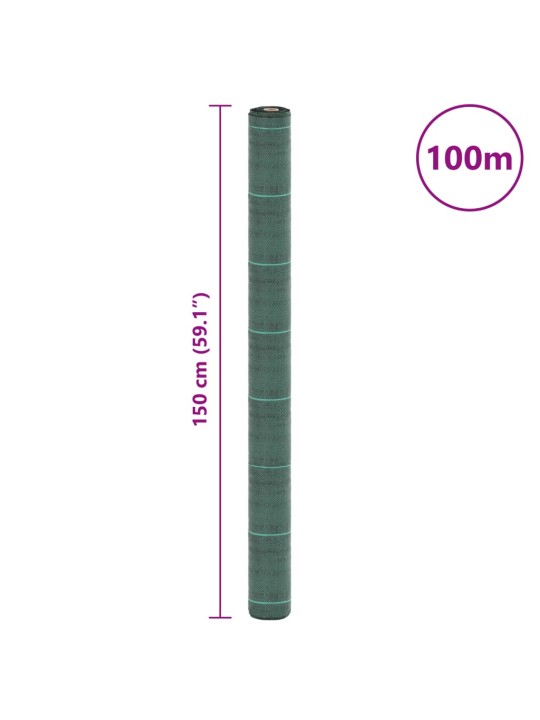 Membrana nuo piktžolių, žalios spalvos, 1,5x100m, PP