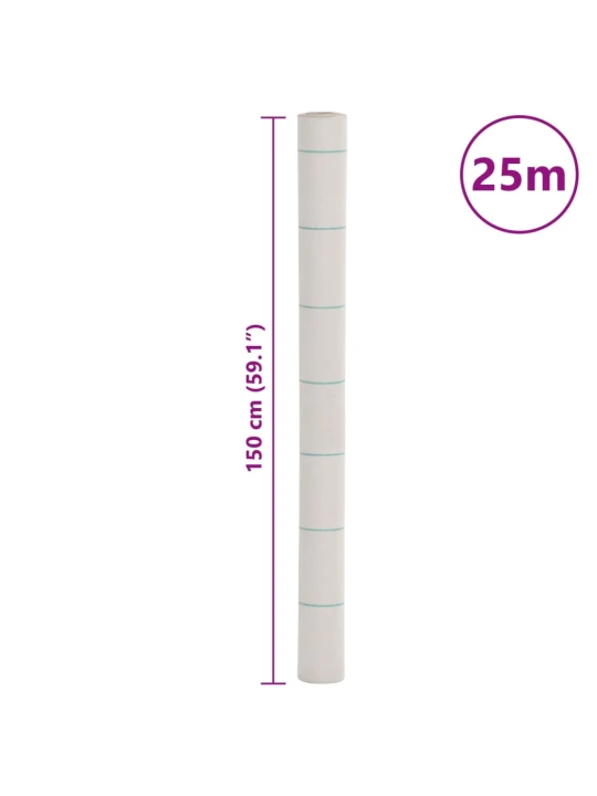 Membrana nuo piktžolių, baltos spalvos, 1,5x25m, PP