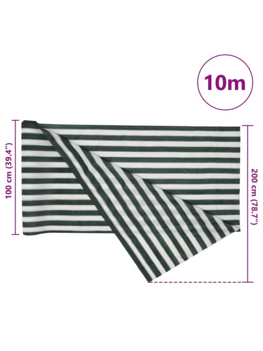 Privatumo suteikiantis tinklelis, žalias/baltas, 2x10m, HDPE