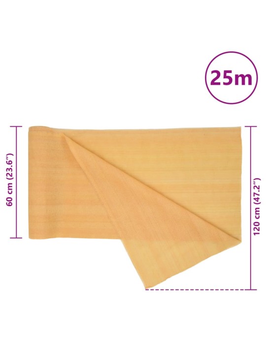 Privatumo suteikiantis tinklelis, smėlio, 1,2x25m, HDPE, 75g/m²