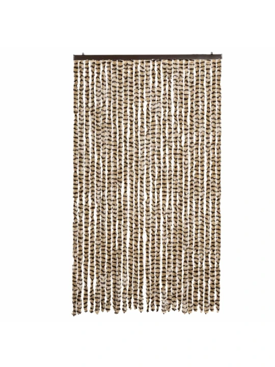 Užuolaida nuo musių, smėlio ir ruda, 118x220cm, šenilis