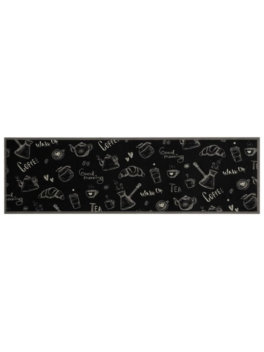 Virtuvės kilimėlis, juodas, 45x150cm, aksomas, plaunamas