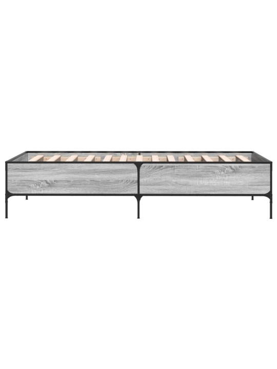 Lovos rėmas, pilkas ąžuolo, 90x200cm, apdirbta mediena/metalas