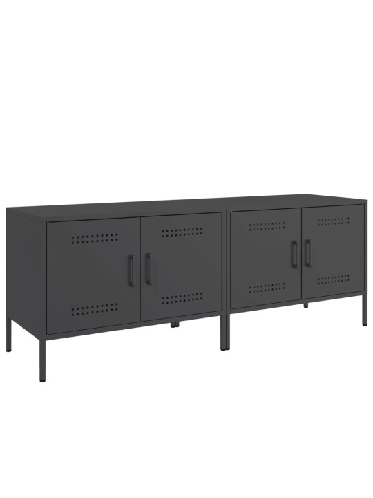 Televizoriaus spintelės, 2vnt., juodos, 68x39x50,5cm, plienas