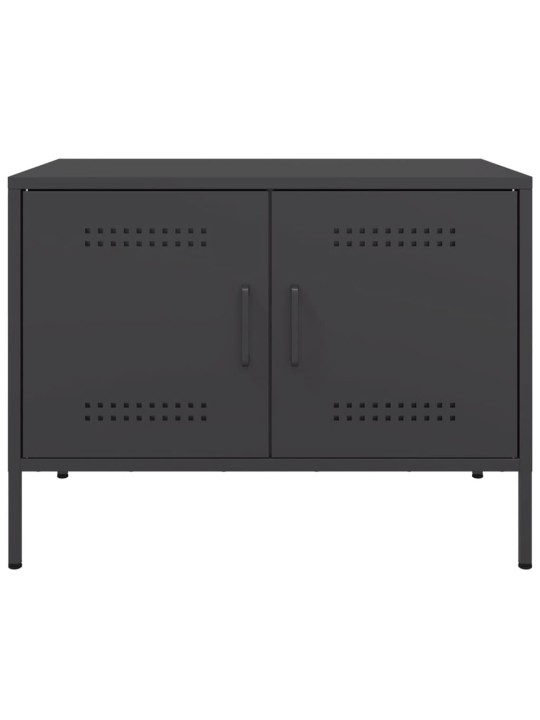 Televizoriaus spintelės, 2vnt., juodos, 68x39x50,5cm, plienas