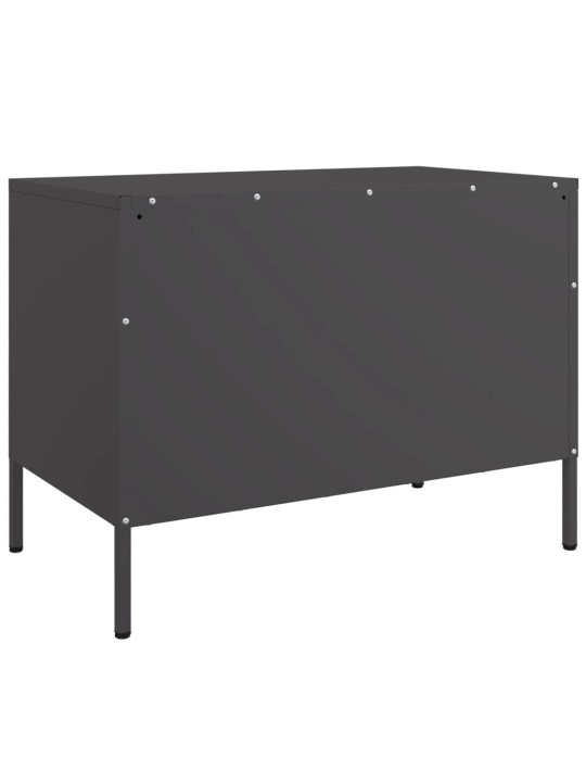 Televizoriaus spintelės, 2vnt., juodos, 68x39x50,5cm, plienas