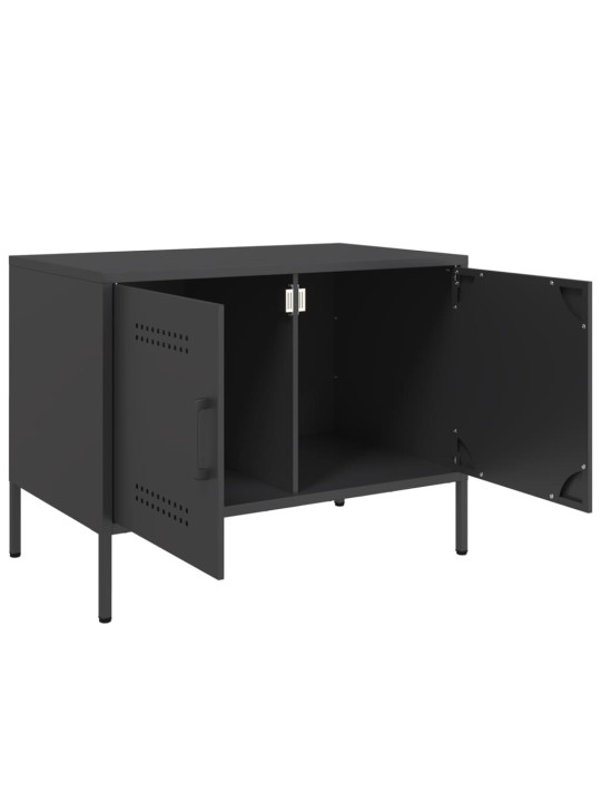 Televizoriaus spintelės, 2vnt., juodos, 68x39x50,5cm, plienas