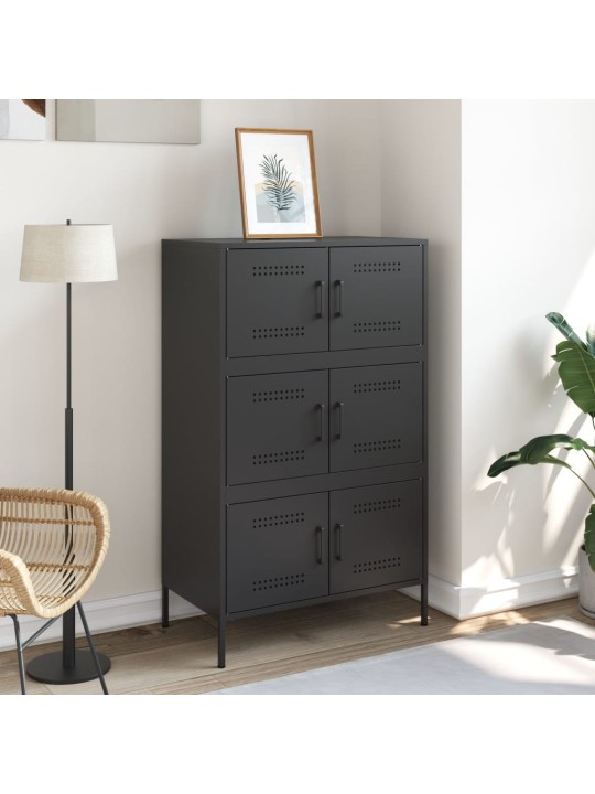 Komoda, juodos spalvos, 68x39x113cm, plienas