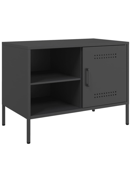 Televizoriaus spintelės, 2vnt., juodos, 68x39x50,5cm, plienas